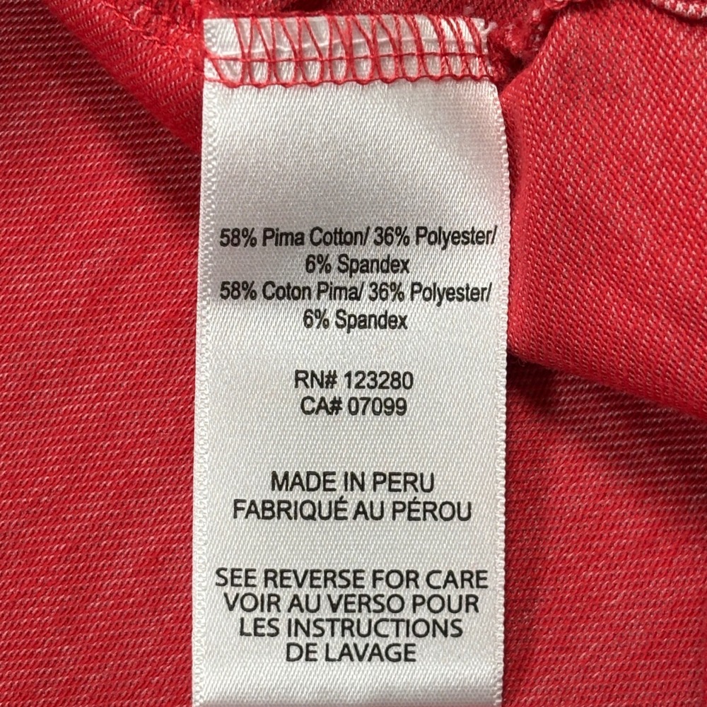 Travis Mathew Polo Shirt Mens XXL Red Heathered Short Sleeve Pocket Golf‎ Pique - Picture 10 of 12